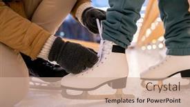  Presentation with rink - Amazing slide set having close-up-of-man-tying backdrop and a coral colored foreground