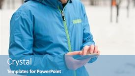  Presentation with video training - Amazing theme having close-up-of-man backdrop and a teal colored foreground