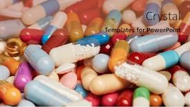  Presentation with medicines - Amazing presentation design having close-up-of-many-colorful backdrop and a red colored foreground