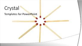  Presentation with circle - Amazing slide deck having close-up of matchsticks backdrop and a white colored foreground