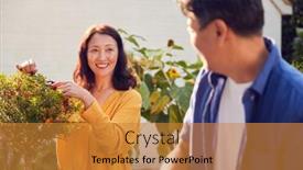  Presentation with home garden - Amazing presentation having close-up-of-mature-asian backdrop and a gold colored foreground