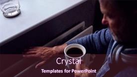  Presentation with energy crisis - Presentation featuring close-up-of-mature-man background and a tawny brown colored foreground