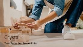  Presentation with holding hands - Presentation design having close-up-of-mature-woman background and a coral colored foreground