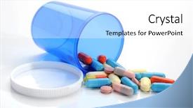 Presentation with medicament medical medicine pills - Amazing slides having close-up of medical pills backdrop and a  colored foreground