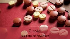  Presentation with medicine - Presentation design featuring close-up-of-medicine-tablets and a red colored foreground