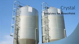  Presentation with farm - PPT layouts enhanced with close-up-of-metal-tanks background and a light blue colored foreground