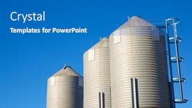  Presentation with farm - Presentation theme featuring close-up-of-metal-tanks background and a  colored foreground