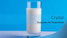 Presentation with healthy drink - Slide set featuring close-up-of-milk-glass background and a cyan colored foreground