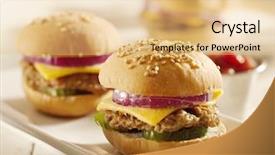  Presentation with burgers - Theme with close up of mini burgers background and a lemonade colored foreground