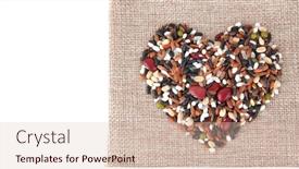  Presentation with shape heart - Slides consisting of close-up-of-mixed-grains background and a soft green colored foreground