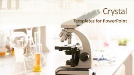  Presentation with glassware - Beautiful PPT layouts featuring close-up of modern microscope backdrop and a cream colored foreground