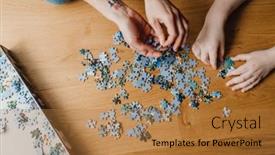  Presentation with mom - Presentation design featuring close-up-of-mom background and a coral colored foreground