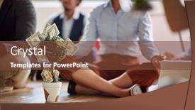  Presentation with money tree - Amazing PPT theme having close-up-of-money-tree backdrop and a tawny brown colored foreground