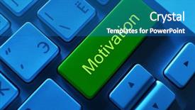  Presentation with motivation - Beautiful slides featuring close up of motivation keyboard backdrop and a teal colored foreground