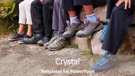  Presentation with trousers - Cool new slides with close up of muddy shoes backdrop and a coral colored foreground