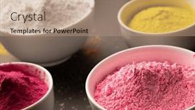  Presentation with hindu festival - Presentation design consisting of close-up-of-multi-coloured background and a coral colored foreground