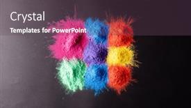  Presentation with hindu festival - PPT theme with close-up-of-multi-coloured background and a tawny brown colored foreground