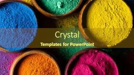  Presentation with hindu festival - Presentation theme with close-up-of-multi-coloured background and a tawny brown colored foreground