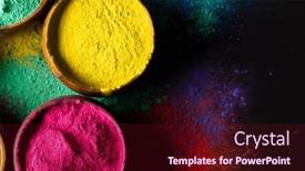  Presentation with holi festival - Presentation featuring close-up-of-multi-coloured background and a wine colored foreground