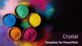  Presentation with holi festival - Presentation theme featuring close-up-of-multi-coloured background and a wine colored foreground