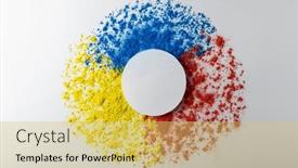  Presentation with holi festival - Presentation design having close-up-of-multi-coloured background and a yellow colored foreground