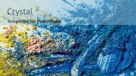  Presentation with holi festival - Slides enhanced with close-up-of-multi-coloured background and a light blue colored foreground