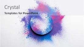  Presentation with holi festival - Theme with close-up-of-multi-coloured background and a sky blue colored foreground