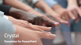  Presentation with multi racial - Audience pleasing PPT layouts consisting of close-up of multi-racial backdrop and a coral colored foreground