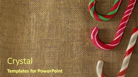  Presentation with candy canes - Presentation featuring close-up-of-multicolored-candy background and a tawny brown colored foreground