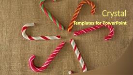  Presentation with candy canes - Presentation design having close-up-of-multicolored-candy background and a tawny brown colored foreground