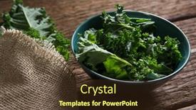  Presentation with mustard greens - Cool new PPT theme with brassica juncea - close-up of mustard greens backdrop and a tawny brown colored foreground