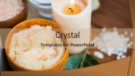  Presentation with close up dumb cane leaves - PPT theme featuring close-up-of-natural-body background and a coral colored foreground