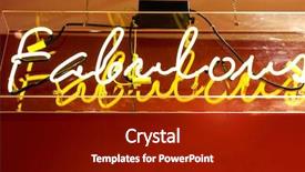  Presentation with 80s era neon lights sign - Amazing presentation theme having close up of neon sign backdrop and a crimson colored foreground