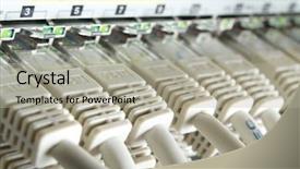  Presentation with network cabling - PPT layouts consisting of close up of network cables background and a  colored foreground