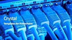  Presentation with cables - PPT theme having close up of network cables background and a cobalt blue colored foreground
