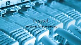  Presentation with cables - Presentation theme featuring close up of network cables background and a light blue colored foreground