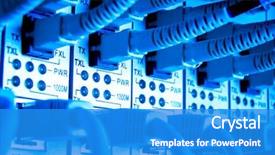  Presentation with cables - PPT theme featuring close up of network cables background and a teal colored foreground