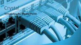  Presentation with cables - Cool new slides with close-up-of-network-cables backdrop and a light blue colored foreground