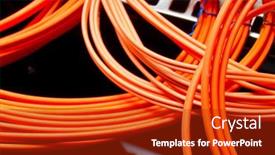  Presentation with cables - Cool new slides with close-up-of-network-cables backdrop and a crimson colored foreground