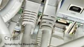  Presentation with cables - Slide deck featuring close-up-of-network-cables background and a light gray colored foreground