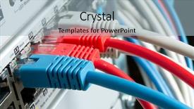 Presentation with cables - Beautiful slide deck featuring close up of network cables backdrop and a light blue colored foreground