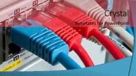  Presentation with cables - Amazing PPT theme having close up of network cables backdrop and a red colored foreground