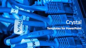  Presentation with ethernet - Colorful PPT layouts enhanced with close-up of network hub backdrop and a teal colored foreground