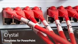  Presentation with ethernet - Slide set featuring close-up-of-network-hub background and a tawny brown colored foreground