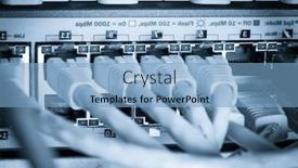  Presentation with ethernet - Slide deck consisting of close-up-of-network-hub background and a light blue colored foreground