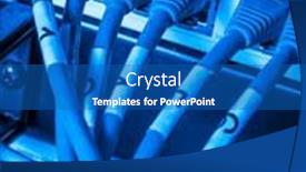  Presentation with ethernet - Presentation having close-up-of-network-hub background and a teal colored foreground