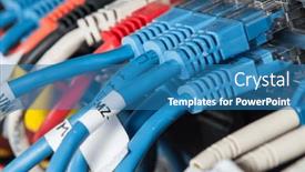  Presentation with ethernet - Presentation consisting of close-up-of-network-hub background and a teal colored foreground