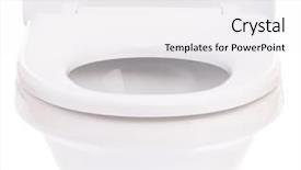  Presentation with toilet - Audience pleasing presentation theme consisting of close up of new toilet bowl isolated on white background backdrop and a white colored foreground