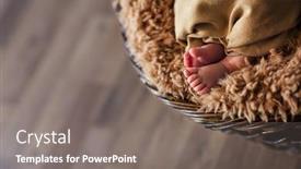  Presentation with newborn baby - Presentation consisting of close-up-of-newborn-baby background and a gray colored foreground