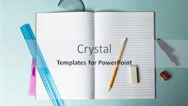  Presentation with notebook - Slide set having close-up-of-notebook background and a sky blue colored foreground